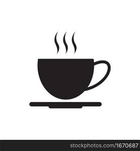 Hot coffee cup sign icon