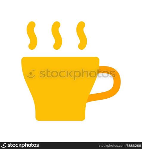 hot coffee, icon on isolated background