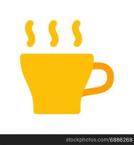 hot coffee, icon on isolated background