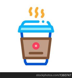 hot coffee icon vector. hot coffee sign. color symbol illustration. hot coffee icon vector outline illustration