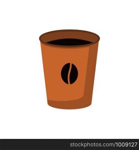 hot coffee in paper cup isometric, vector illustration. hot coffee in paper cup isometric, vector