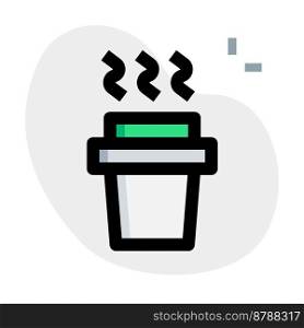 Hot coffee outline vector icon