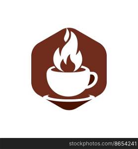 Hot coffee vector logo design template. 