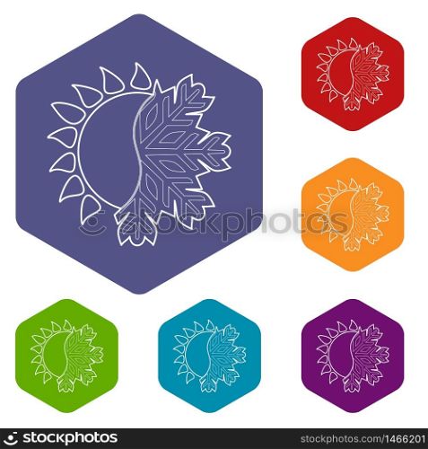 Hot cold icon. Outline illustration of hot cold vector icon for web design. Hot cold icon, outline style