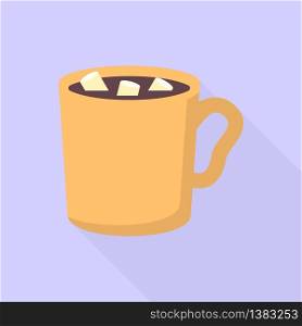 Hot cup marshmallow icon. Flat illustration of hot cup marshmallow vector icon for web design. Hot cup marshmallow icon, flat style