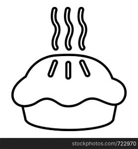 Hot cupcake icon. Outline illustration of hot cupcake vector icon for web. Hot cupcake icon, outline line style