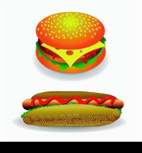 hot dog and hamburger