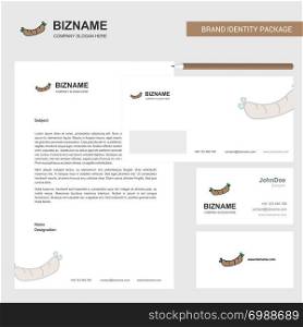Hot dog Business Letterhead, Envelope and visiting Card Design vector template