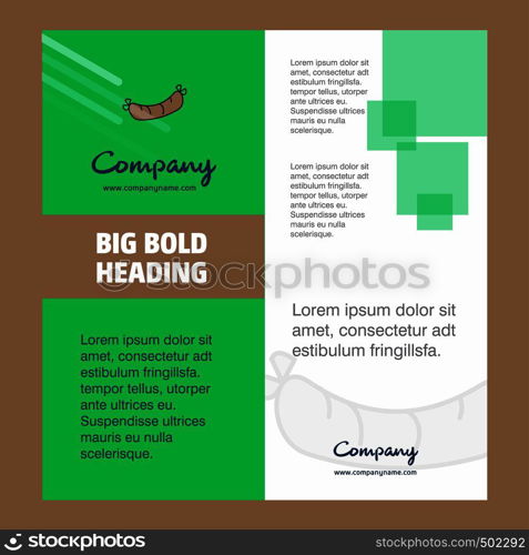 Hot dog Company Brochure Title Page Design. Company profile, annual report, presentations, leaflet Vector Background