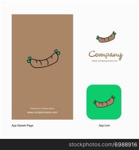 Hot dog Company Logo App Icon and Splash Page Design. Creative Business App Design Elements