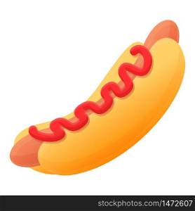 Hot dog icon. Cartoon of hot dog vector icon for web design isolated on white background. Hot dog icon, cartoon style