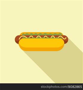 Hot dog icon flat vector. Takeaway food. Take fastfood. Hot dog icon flat vector. Takeaway food