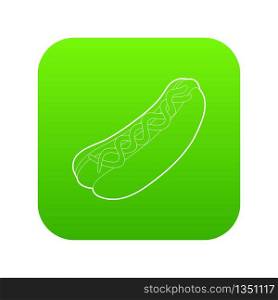 Hot dog icon green vector isolated on white background. Hot dog icon green vector