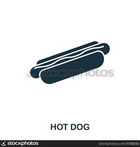Hot Dog icon. Mobile apps, printing and more usage. Simple element sing. Monochrome Hot Dog icon illustration. Hot Dog icon. Mobile apps, printing and more usage. Simple element sing. Monochrome Hot Dog icon illustration.