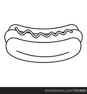 Hot dog icon. Outline hot dog vector icon for web design isolated on white background. Hot dog icon, outline style