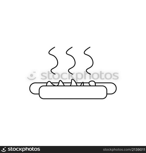 Hot dog icon. Outline sign. Unhealthy meal. Fast food symbol. Food logo. Simple design. Vector illustration. Stock image. EPS 10.. Hot dog icon. Outline sign. Unhealthy meal. Fast food symbol. Food logo. Simple design. Vector illustration. Stock image.
