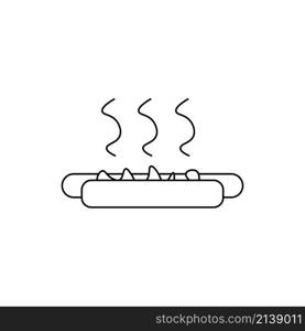 Hot dog icon. Outline sign. Unhealthy meal. Fast food symbol. Food logo. Simple design. Vector illustration. Stock image. EPS 10.. Hot dog icon. Outline sign. Unhealthy meal. Fast food symbol. Food logo. Simple design. Vector illustration. Stock image.