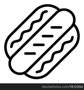 Hot dog icon outline vector. Hotdog food. Sausage bun. Hot dog icon outline vector. Hotdog food