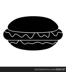 Hot dog icon. Simple illustration of hot dog vector icon for web. Hot dog icon, simple black style