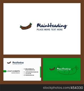 Hot dog Logo design with Tagline & Front and Back Busienss Card Template. Vector Creative Design