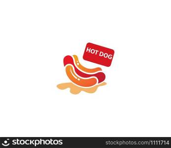 Hot Dog logo or snack vector template