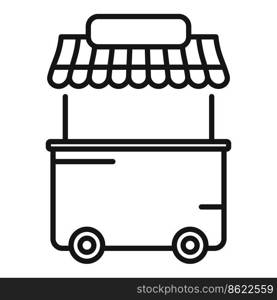 Hot dog shop icon outline vector. Food cart. Eat seller. Hot dog shop icon outline vector. Food cart