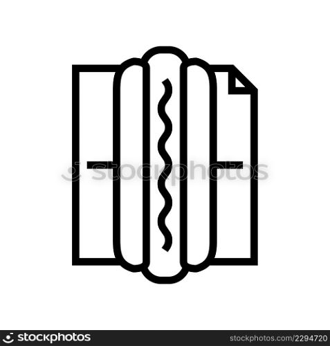 hot dog street food line icon vector. hot dog street food sign. isolated contour symbol black illustration. hot dog street food line icon vector illustration