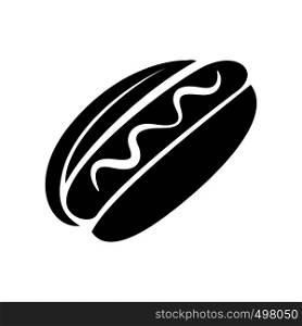 Hot dog with mustard icon in simple style on a white background. Hot dog with mustard icon, simple style