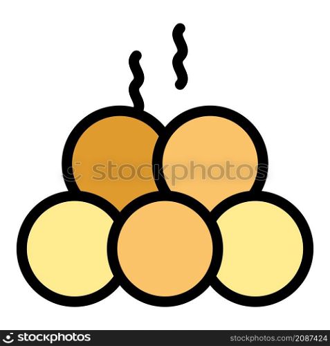 Hot falafel balls icon. Outline hot falafel balls vector icon color flat isolated. Hot falafel balls icon color outline vector