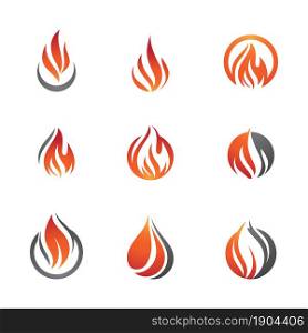 Hot flame fire vector icon illustration design template