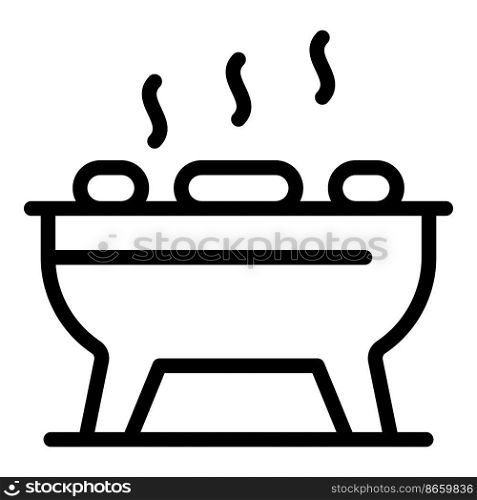 Hot grill bbq icon outline vector. Fire meat. Food cook. Hot grill bbq icon outline vector. Fire meat