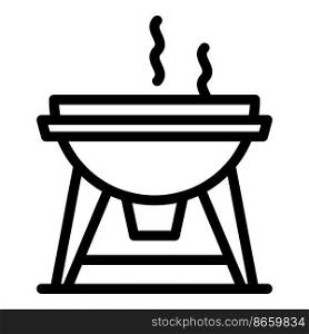 Hot grill icon outline vector. Bbq meat. Cook picnic. Hot grill icon outline vector. Bbq meat
