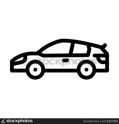 hot hatch car line icon vector. hot hatch car sign. isolated contour symbol black illustration. hot hatch car line icon vector illustration