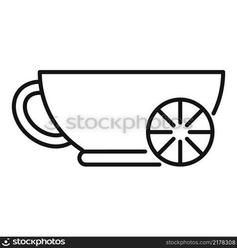 Hot lemon tea icon outline vector. Drink cup. Traditional food. Hot lemon tea icon outline vector. Drink cup