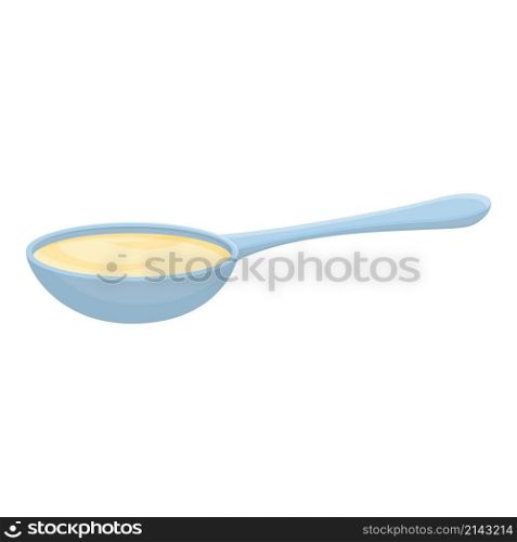 Hot milk spoon icon cartoon vector. Yogurt cream. Shop product. Hot milk spoon icon cartoon vector. Yogurt cream