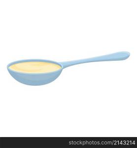 Hot milk spoon icon cartoon vector. Yogurt cream. Shop product. Hot milk spoon icon cartoon vector. Yogurt cream
