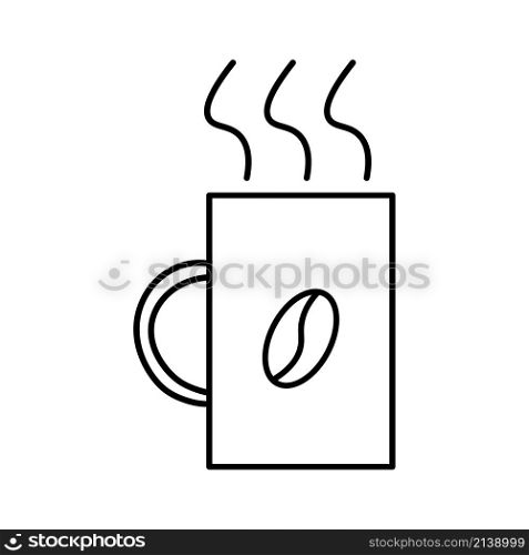 Hot mug icon. Coffee beans sign. Morning beverage. Smoke symbol. Outline design. Vector illustration. Stock image. EPS 10.. Hot mug icon. Coffee beans sign. Morning beverage. Smoke symbol. Outline design. Vector illustration. Stock image.