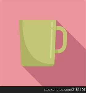 Hot mug icon flat vector. Tea cup. Breakfast drink. Hot mug icon flat vector. Tea cup