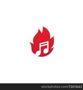 Hot Music logo illustration vector template