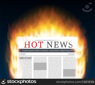 Hot News. Mock up of a blank daily newspaper. Fully editable whole newspaper in clipping mask. Vector stock illustration. Hot News. Mock up of a blank daily newspaper. Fully editable whole newspaper in clipping mask. Vector stock illustration.