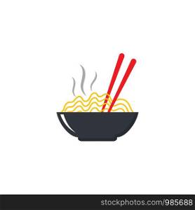 Hot noodle logo vector icon design