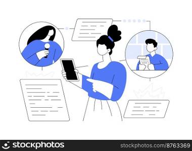 Hot online information abstract concept vector illustration. Hot media information, breaking news, headline content, online magazine, internet publication, scandal, yellow press abstract metaphor.. Hot online information abstract concept vector illustration.
