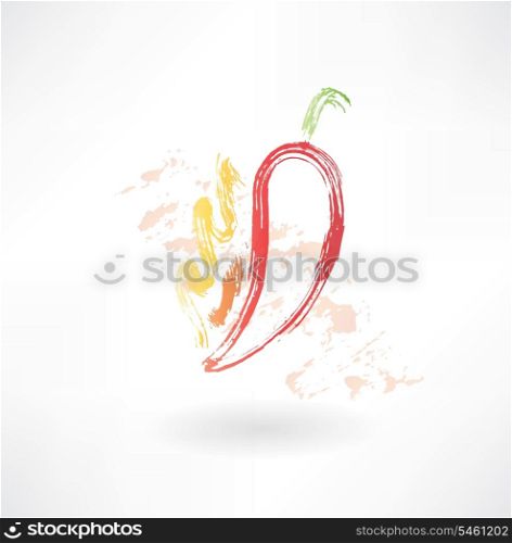 hot pepper grunge icon
