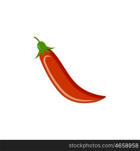 Hot pepper on a white background. Vegetables, vitamins, healthy food. Diet, vegetarianism. Vector