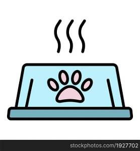 Hot pet food icon. Outline hot pet food vector icon color flat isolated. Hot pet food icon color outline vector