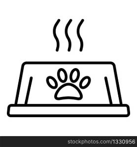 Hot pet food icon. Outline hot pet food vector icon for web design isolated on white background. Hot pet food icon, outline style
