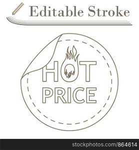 Hot Price Icon. Editable Stroke Simple Design. Vector Illustration.