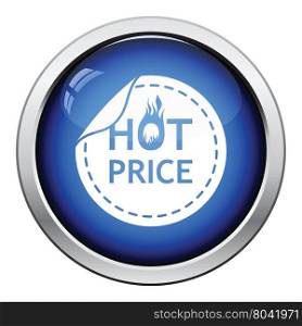 Hot price icon. Glossy button design. Vector illustration.