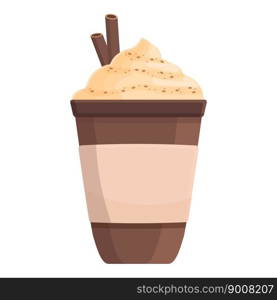 Hot pumpkin spice latte icon cartoon vector. Drink cup. Food dessert. Hot pumpkin spice latte icon cartoon vector. Drink cup