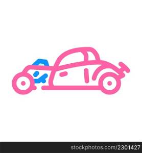 hot rod car color icon vector. hot rod car sign. isolated symbol illustration. hot rod car color icon vector illustration
